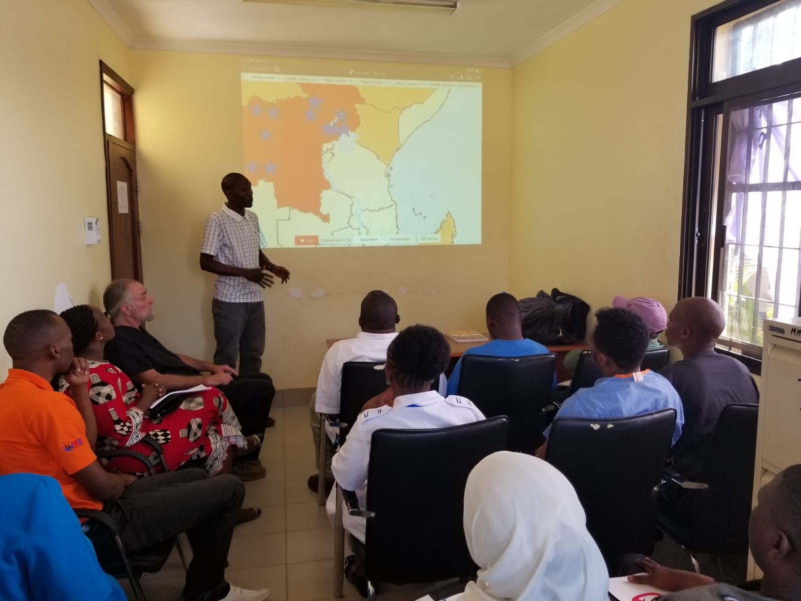 Hospital staff attending an emergency medicine lecture